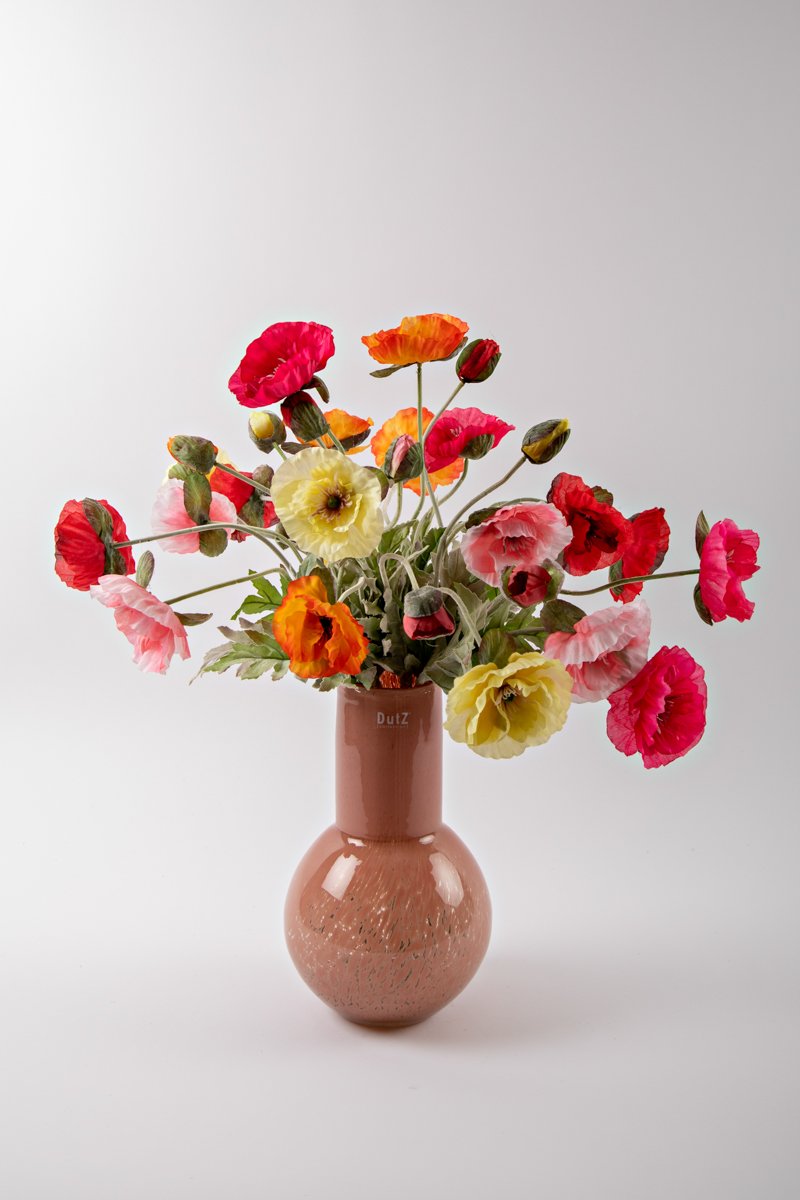 Papaver/Klaproos roze 70cm kunstbloem - Afbeelding 2